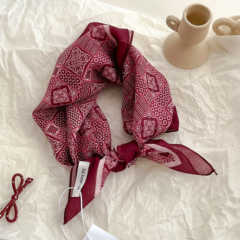 Vintage Ditsy Floral Bandana Neck Scarf - NO09