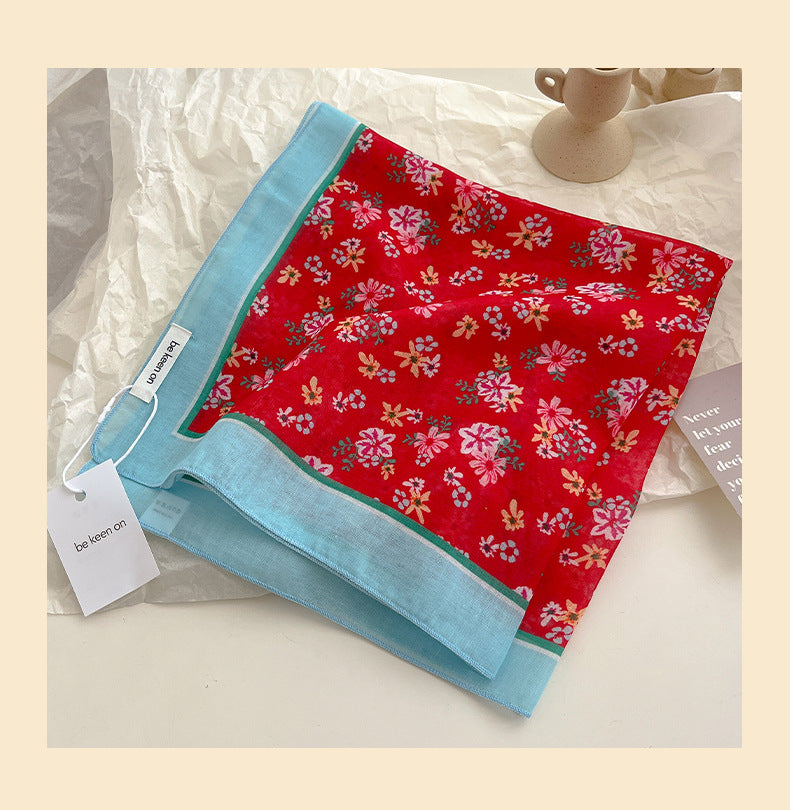Vintage Ditsy Floral Bandana Neck Scarf - view 4