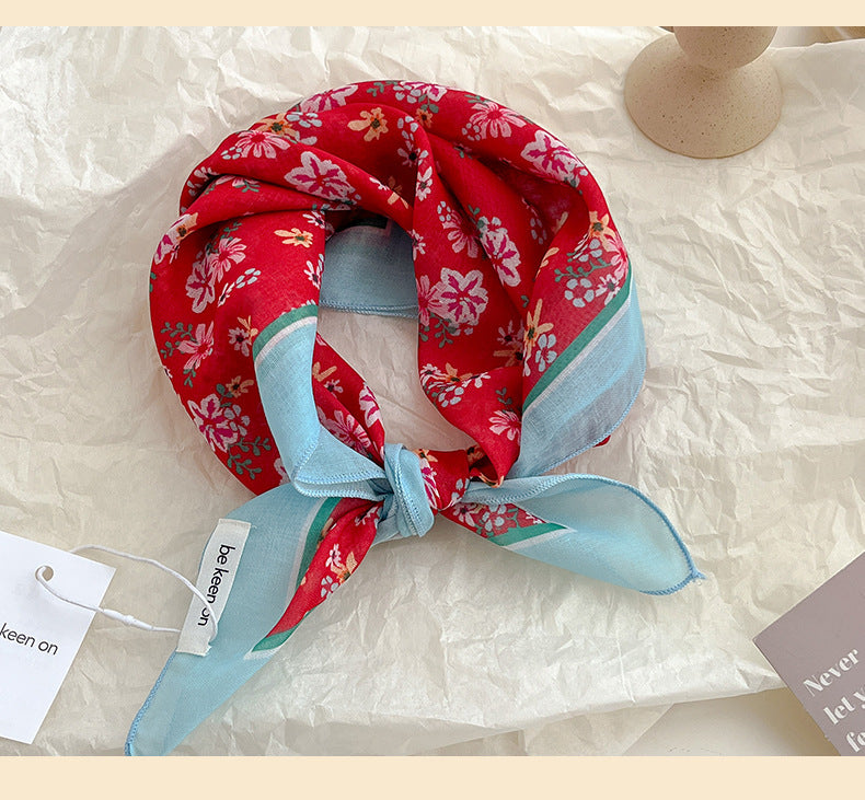 Vintage Ditsy Floral Bandana Neck Scarf - view 5