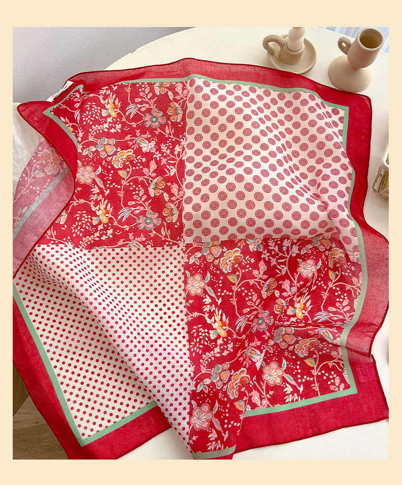 Vintage Ditsy Floral Bandana Neck Scarf - view 6