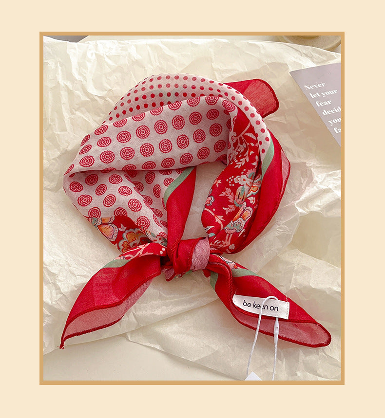 Vintage Ditsy Floral Bandana Neck Scarf - view 7
