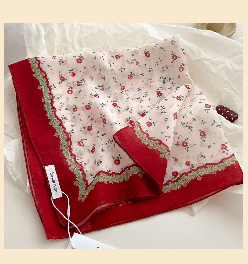 Vintage Ditsy Floral Bandana Neck Scarf - view 8