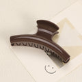 Glossy Curved Hair Claw Clip for Everyday Updos - Dark_Brown