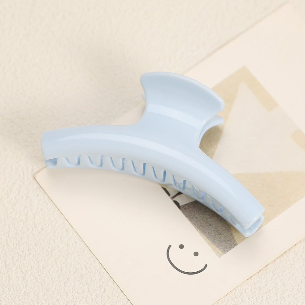 Glossy Curved Hair Claw Clip for Everyday Updos - Light_Blue