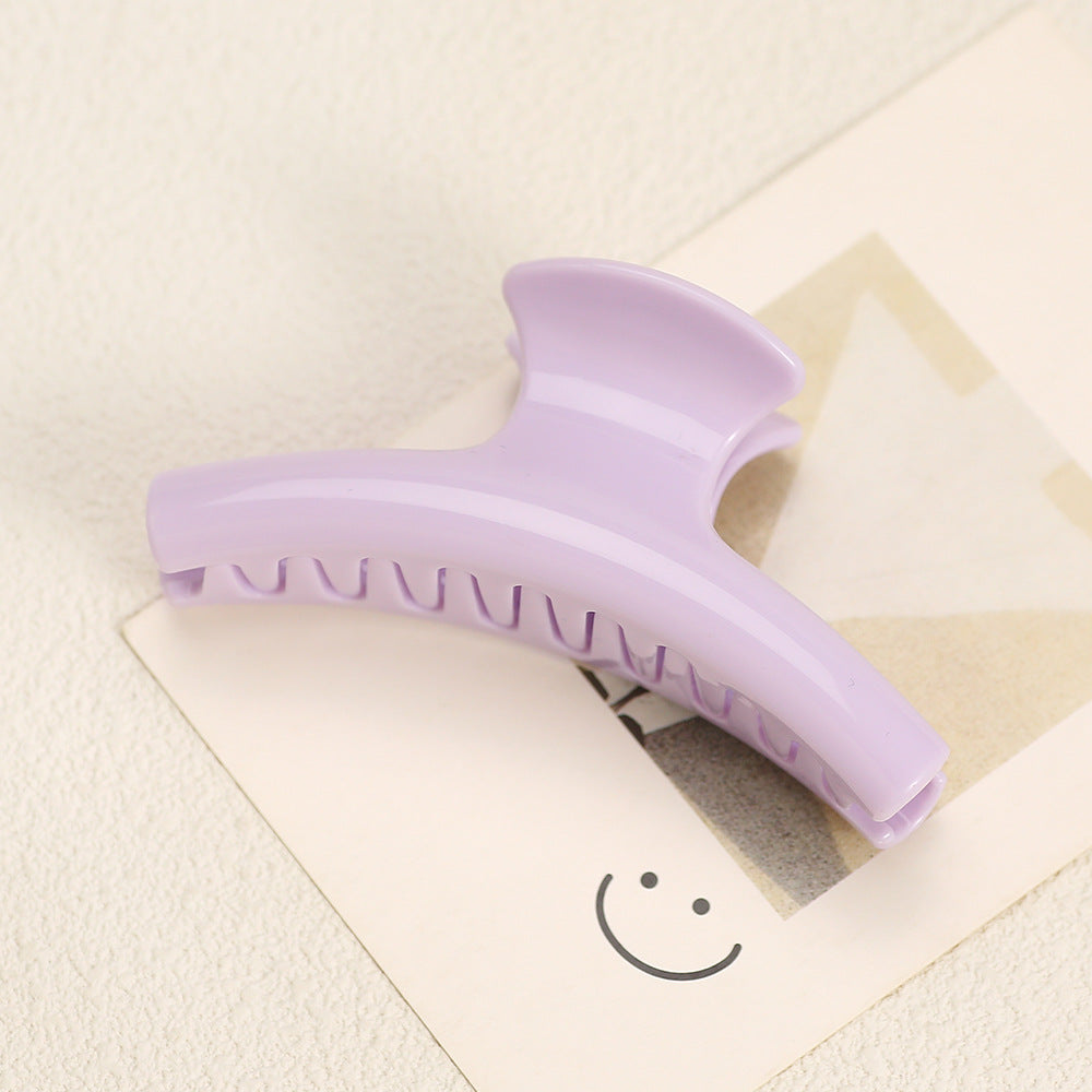 Glossy Curved Hair Claw Clip for Everyday Updos - Light_Purple