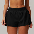 Quick Dry Lined Yoga Running Shorts - Black