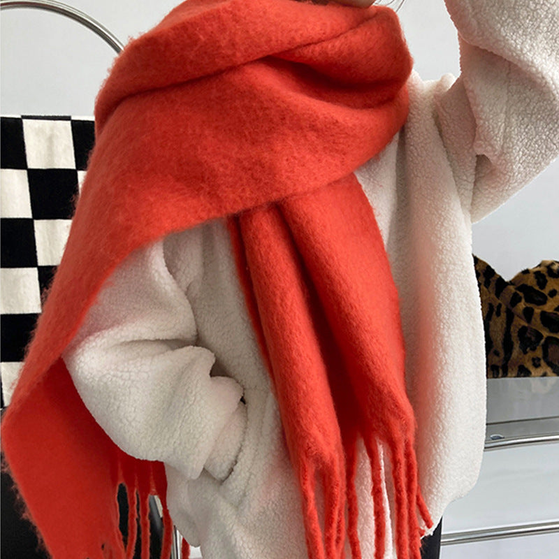 Brushed Fringe Oversized Winter Blanket Scarf - Color_05
