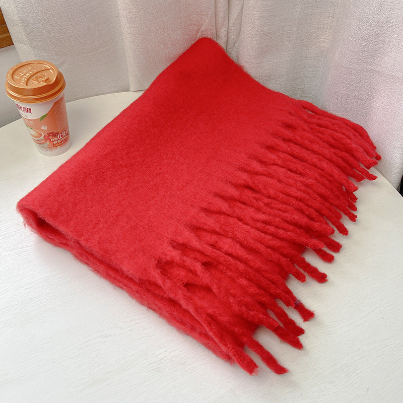 Brushed Fringe Oversized Winter Blanket Scarf - Color_06