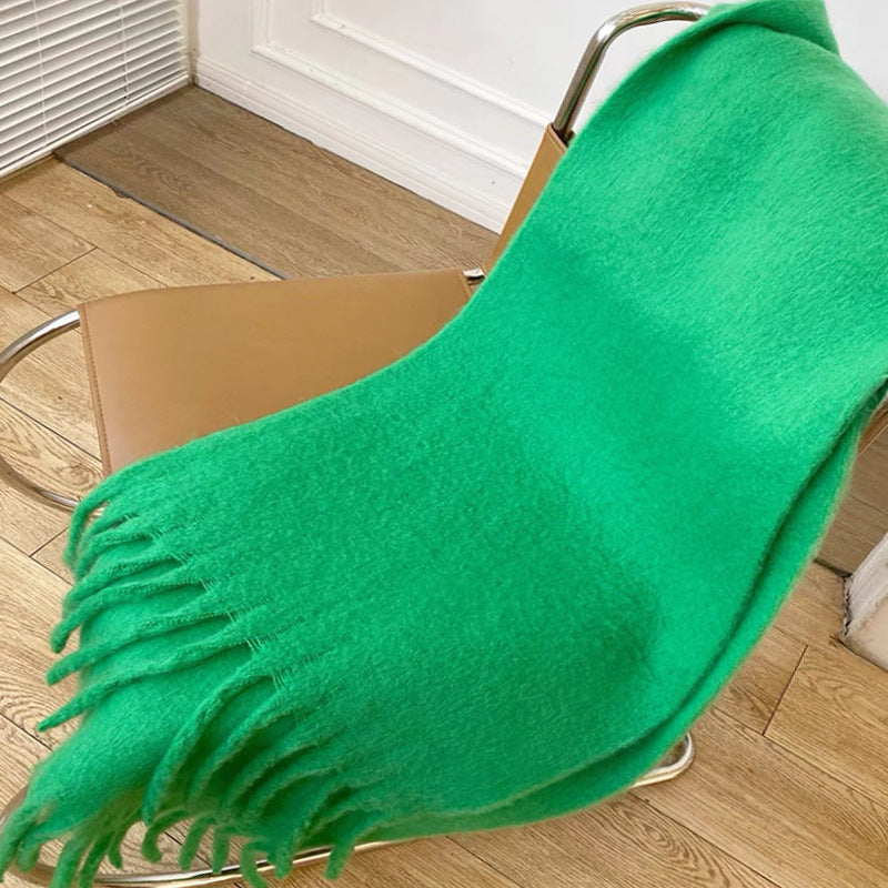 Brushed Fringe Oversized Winter Blanket Scarf - Color_07