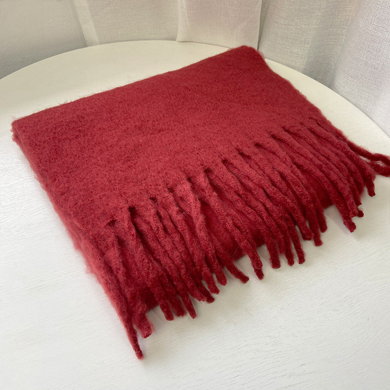 Brushed Fringe Oversized Winter Blanket Scarf - Color_11