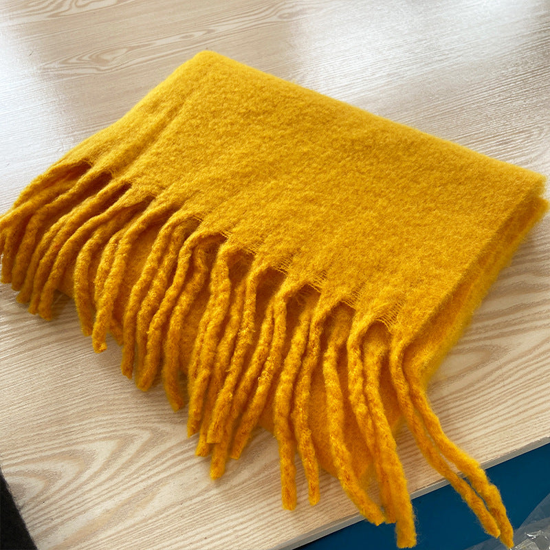 Brushed Fringe Oversized Winter Blanket Scarf - Color_17