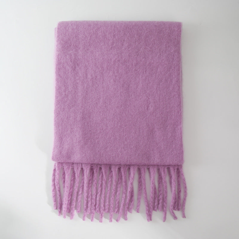 Brushed Fringe Oversized Winter Blanket Scarf - Color_20