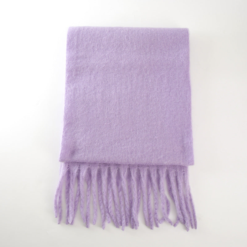 Brushed Fringe Oversized Winter Blanket Scarf - Color_21