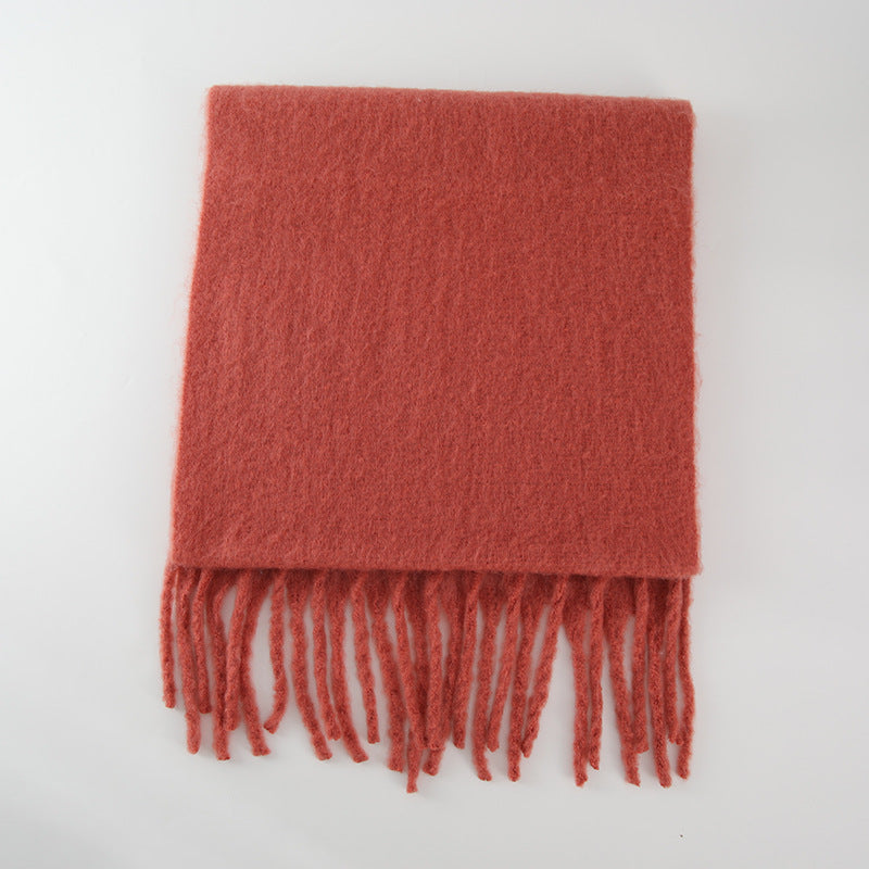 Brushed Fringe Oversized Winter Blanket Scarf - Color_22