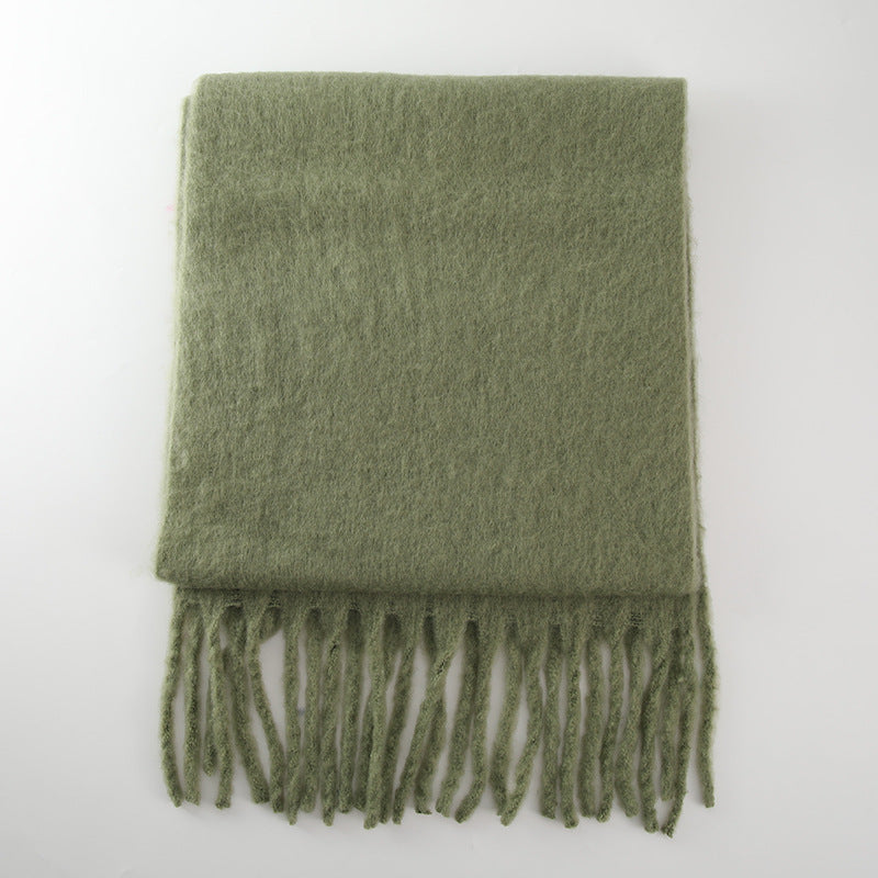Brushed Fringe Oversized Winter Blanket Scarf - Color_24