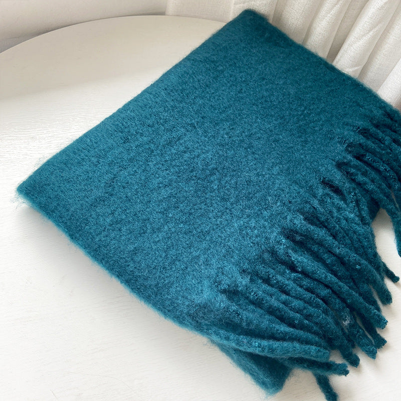 Brushed Fringe Oversized Winter Blanket Scarf - Color_25
