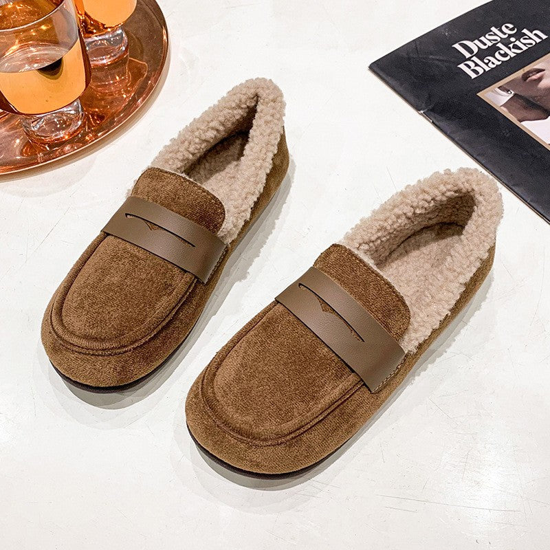 Fleece Lined Faux Suede Loafers