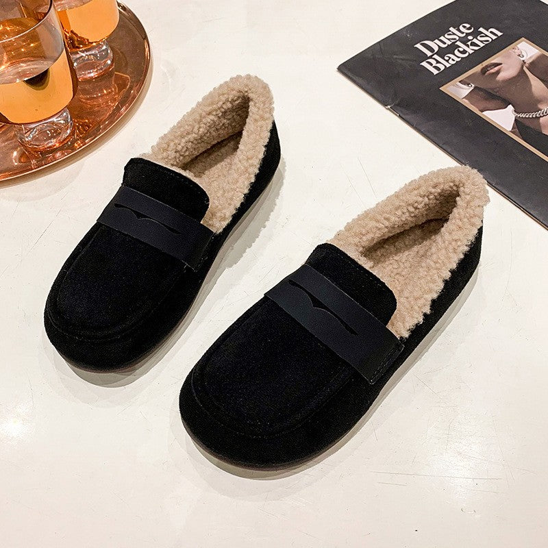 Fleece Lined Faux Suede Loafers