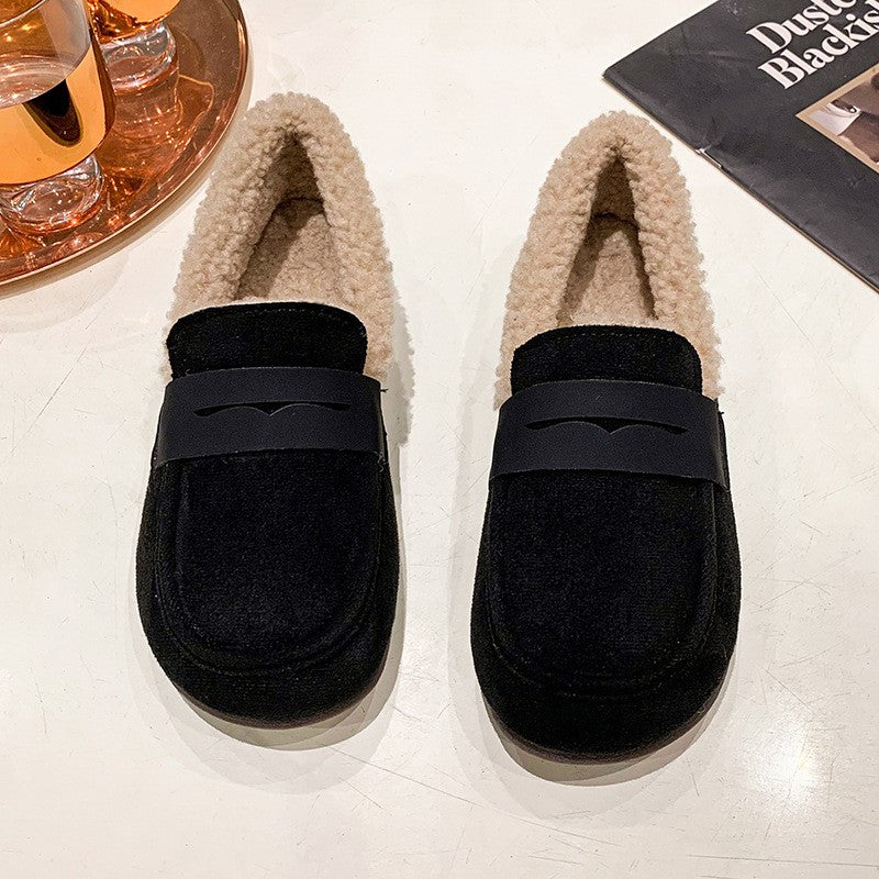 Fleece Lined Faux Suede Loafers