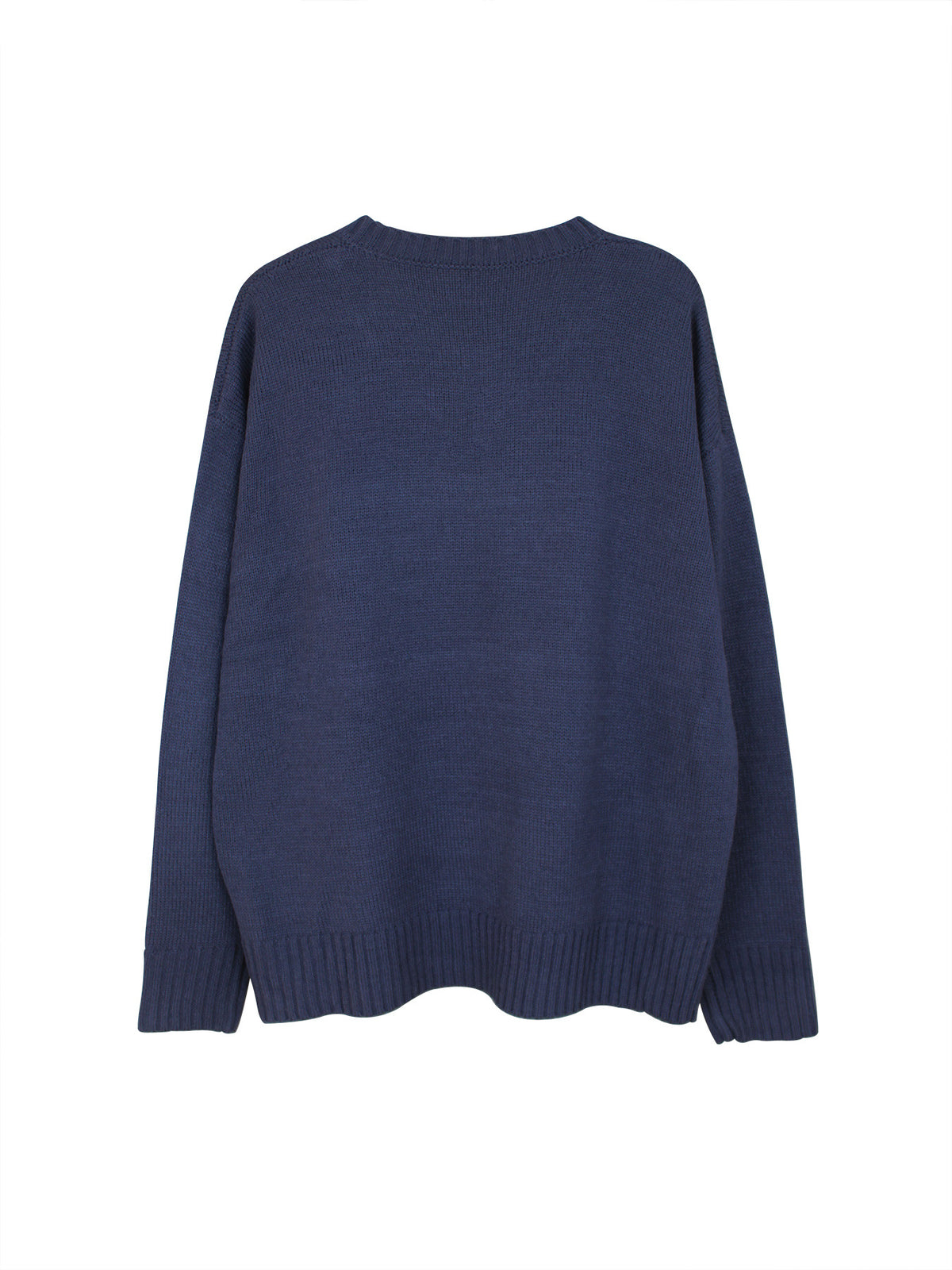 Stars And Stripes V Neck Knit Sweater - Navy - 2