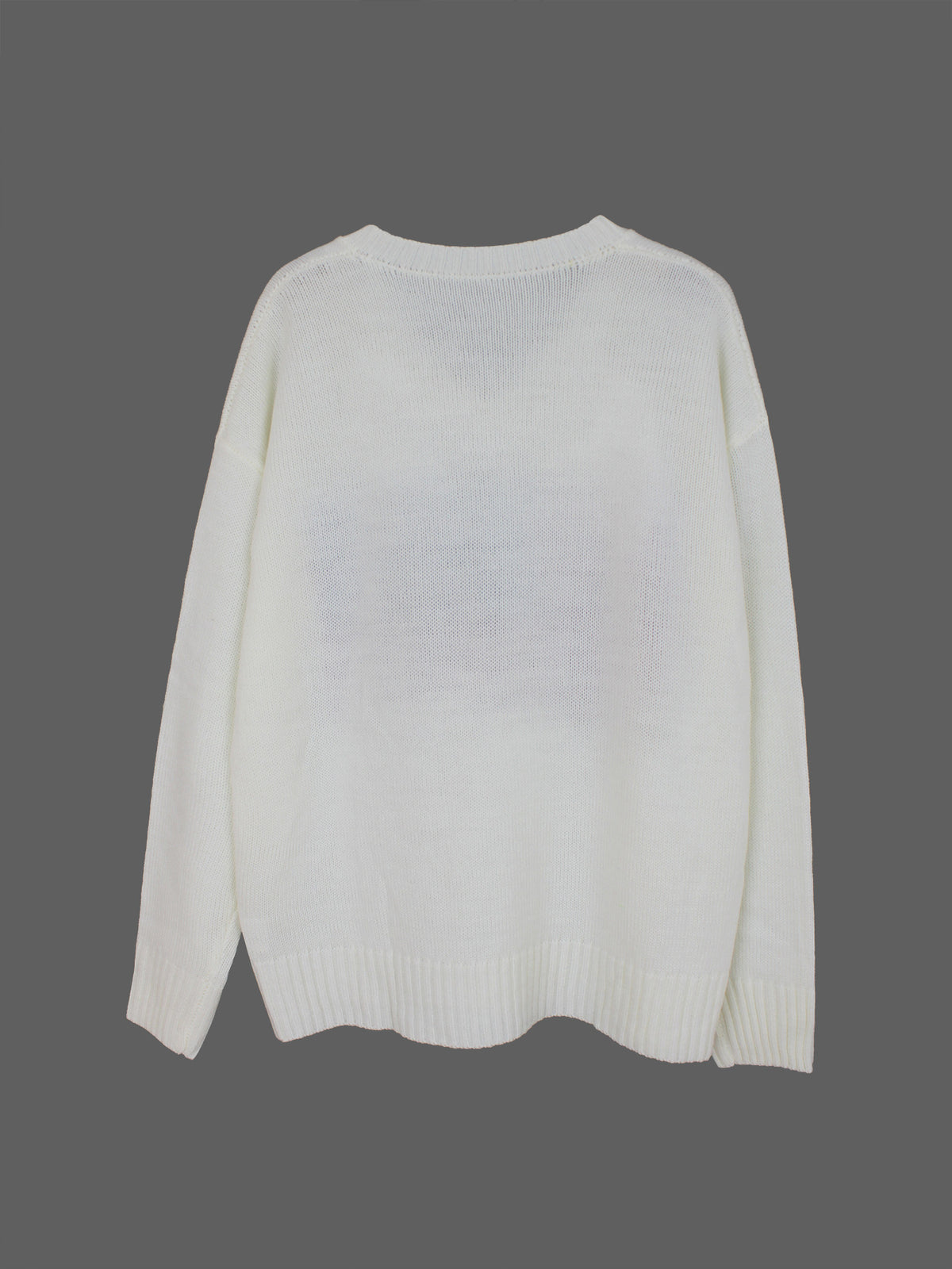 Stars And Stripes V Neck Knit Sweater - White - 1