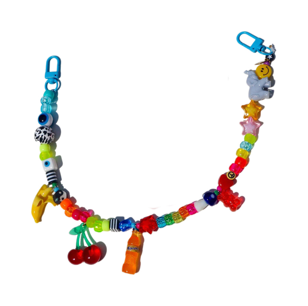 Beaded Fruit Charm Bag Chain Keychain - Soda