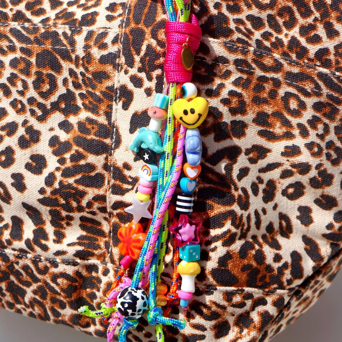Beaded Fruit Charm Bag Chain Keychain