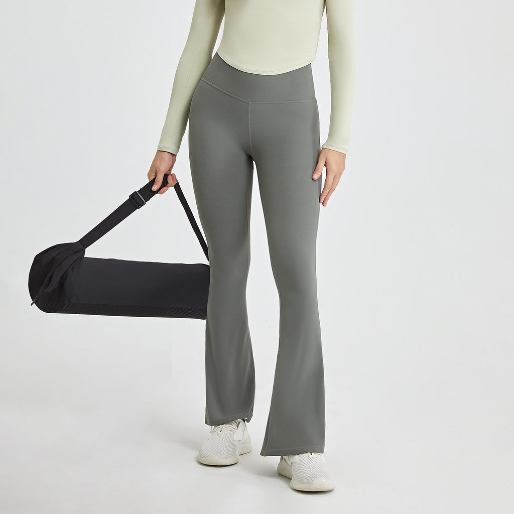 Criss Cross Cutout Back High Waist Flare Yoga Leggings