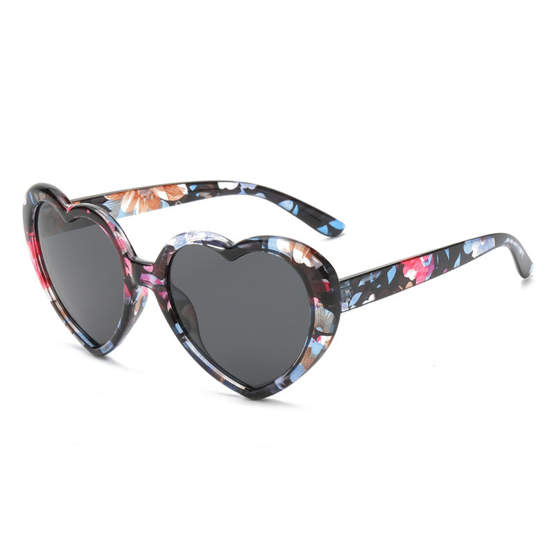 Retro Heart Shape Frame Sunglasses - C12