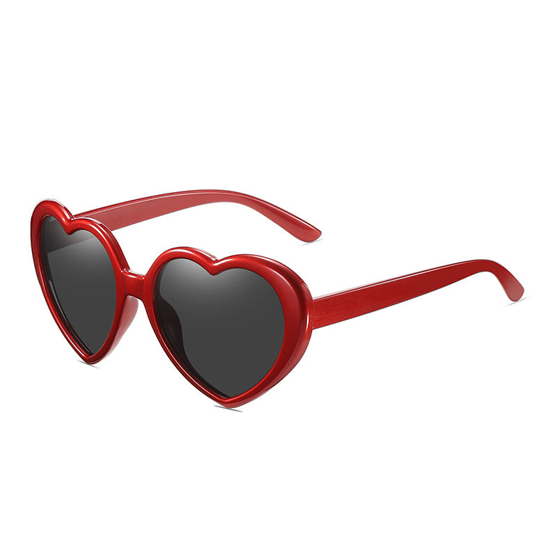Retro Heart Shape Frame Sunglasses - C24