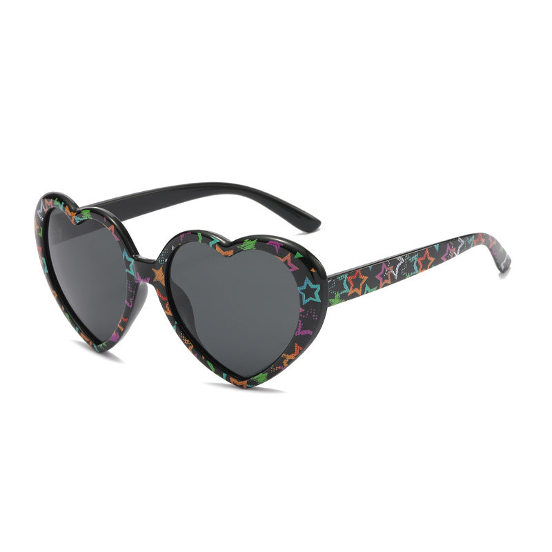 Retro Heart Shape Frame Sunglasses - C27