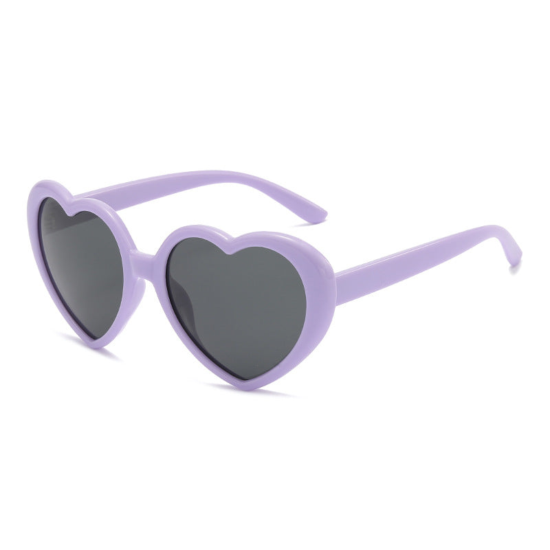 Retro Heart Shape Frame Sunglasses - C28