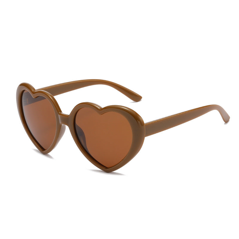 Retro Heart Shape Frame Sunglasses - C30