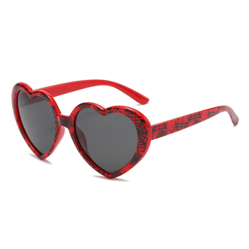 Retro Heart Shape Frame Sunglasses - C32