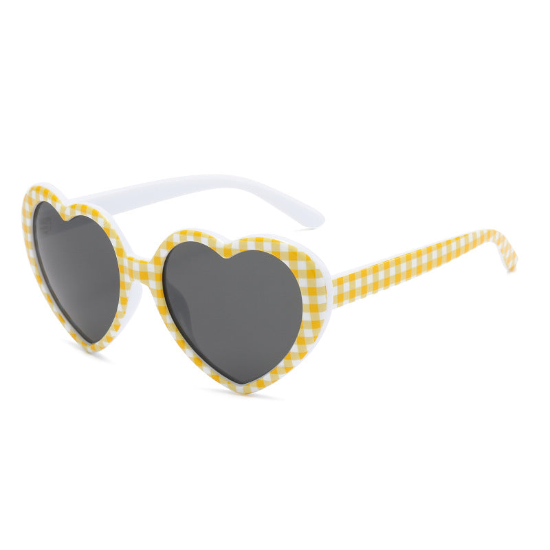 Retro Heart Shape Frame Sunglasses - C34