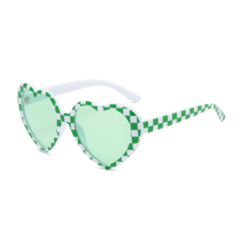 Retro Heart Shape Frame Sunglasses - C35