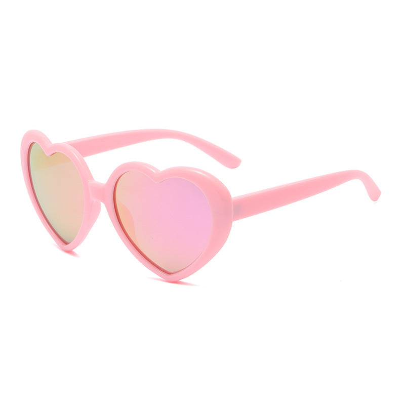 Retro Heart Shape Frame Sunglasses - C39