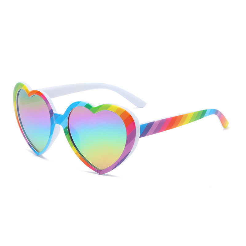 Retro Heart Shape Frame Sunglasses - C40