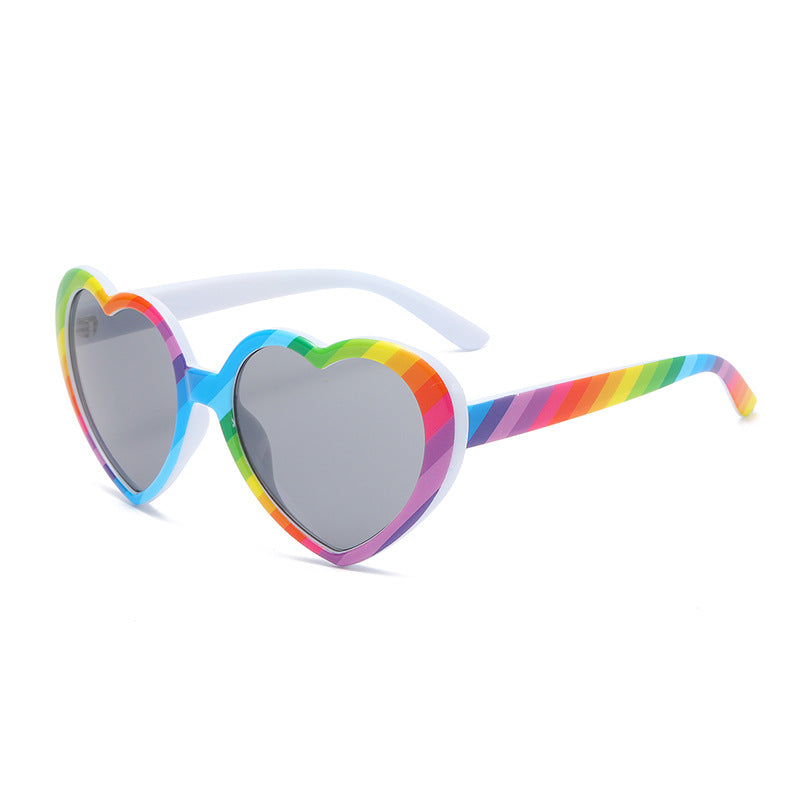 Retro Heart Shape Frame Sunglasses - C41
