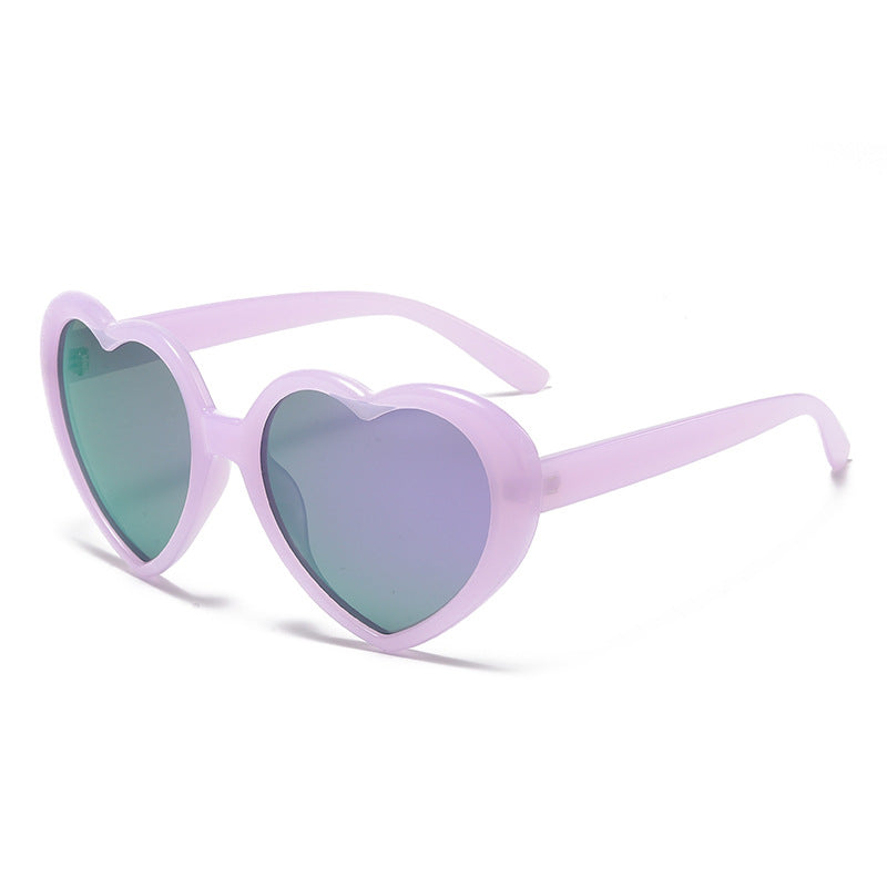Retro Heart Shape Frame Sunglasses - C5