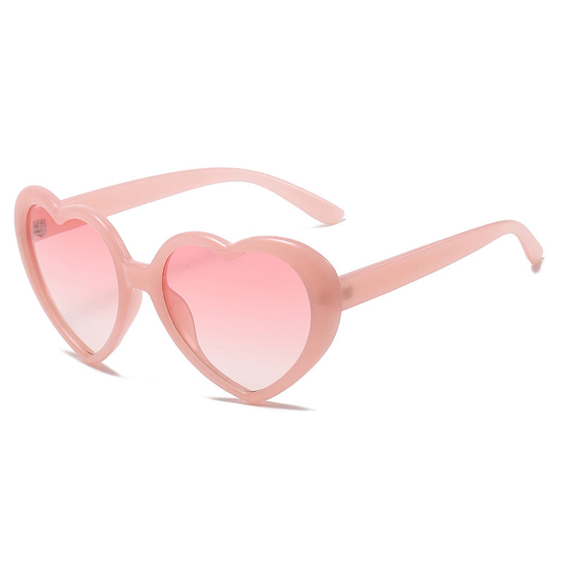 Retro Heart Shape Frame Sunglasses - C7