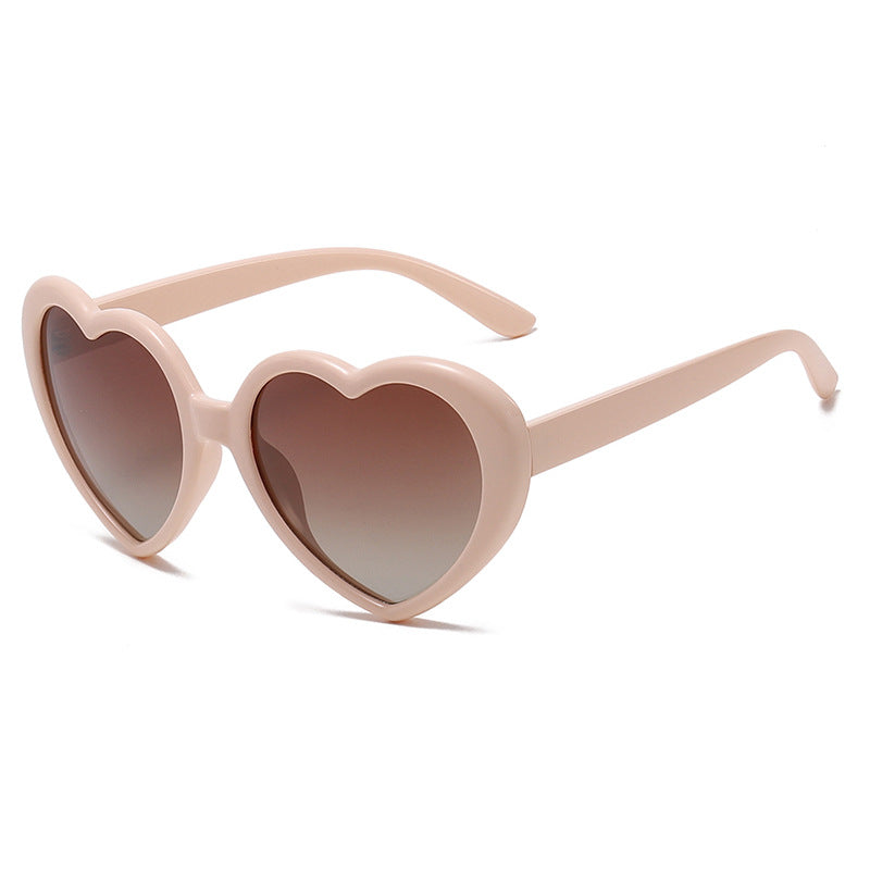 Retro Heart Shape Frame Sunglasses - C8