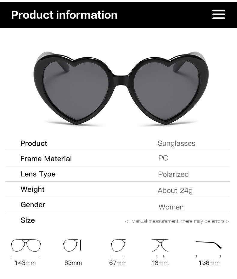 Retro Heart Shape Frame Sunglasses - view 2