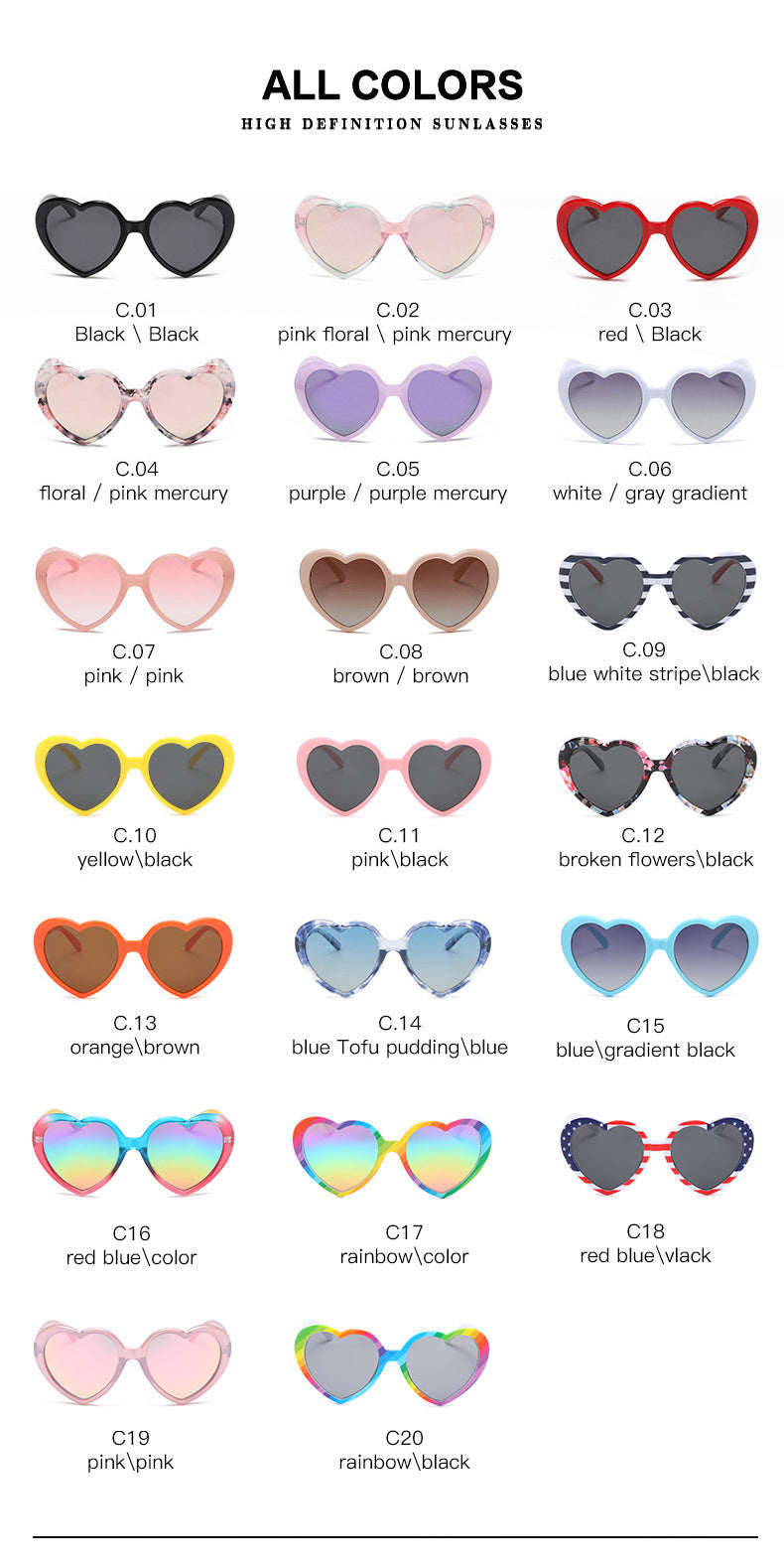 Retro Heart Shape Frame Sunglasses - view 3