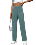 Extra High Rise Straight Leg Trousers - Peacock