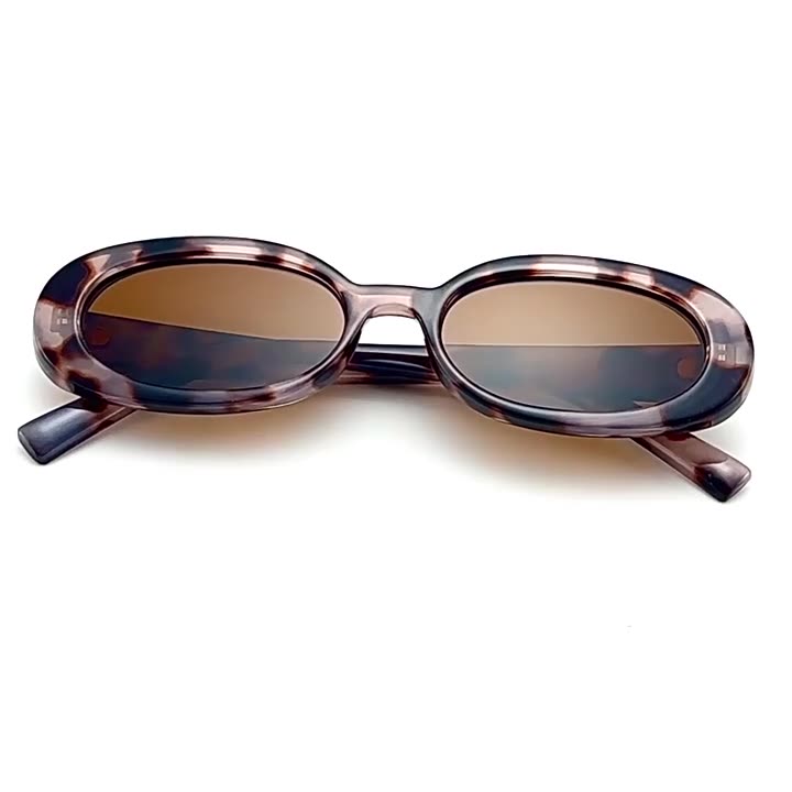 Slim Retro Oval Frame Sunglasses