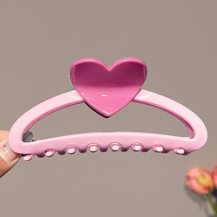 Heart Accent Curved Banana Claw Clip - NO01