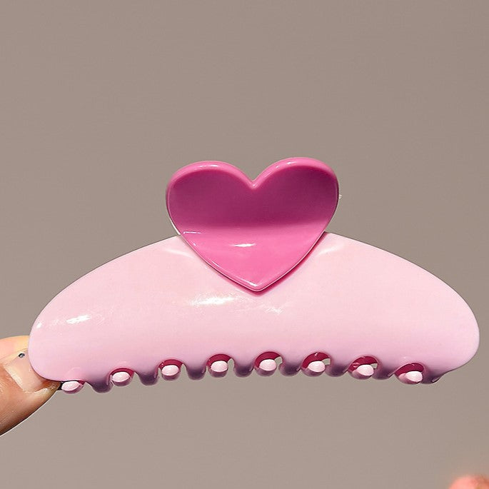 Heart Accent Curved Banana Claw Clip - NO03