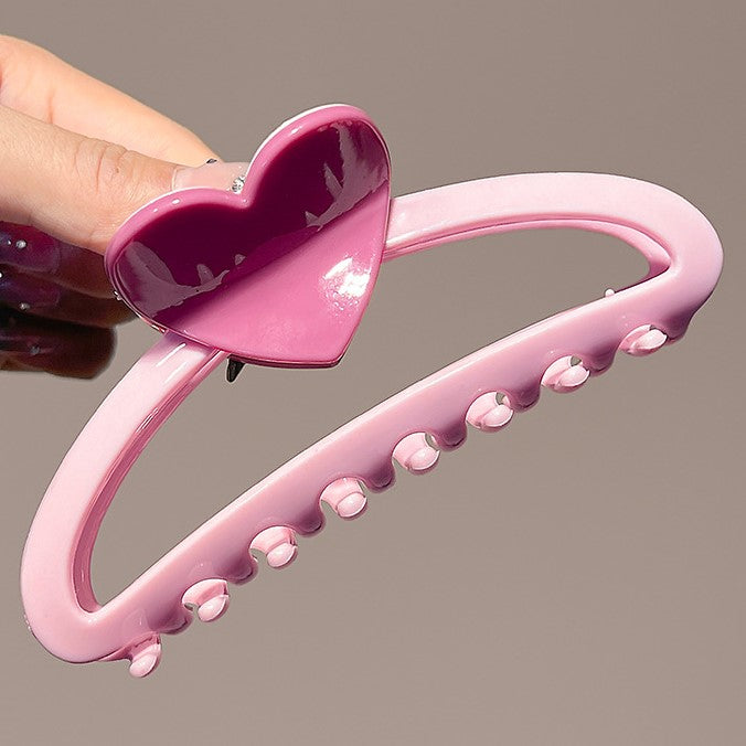 Heart Accent Curved Banana Claw Clip - view 4
