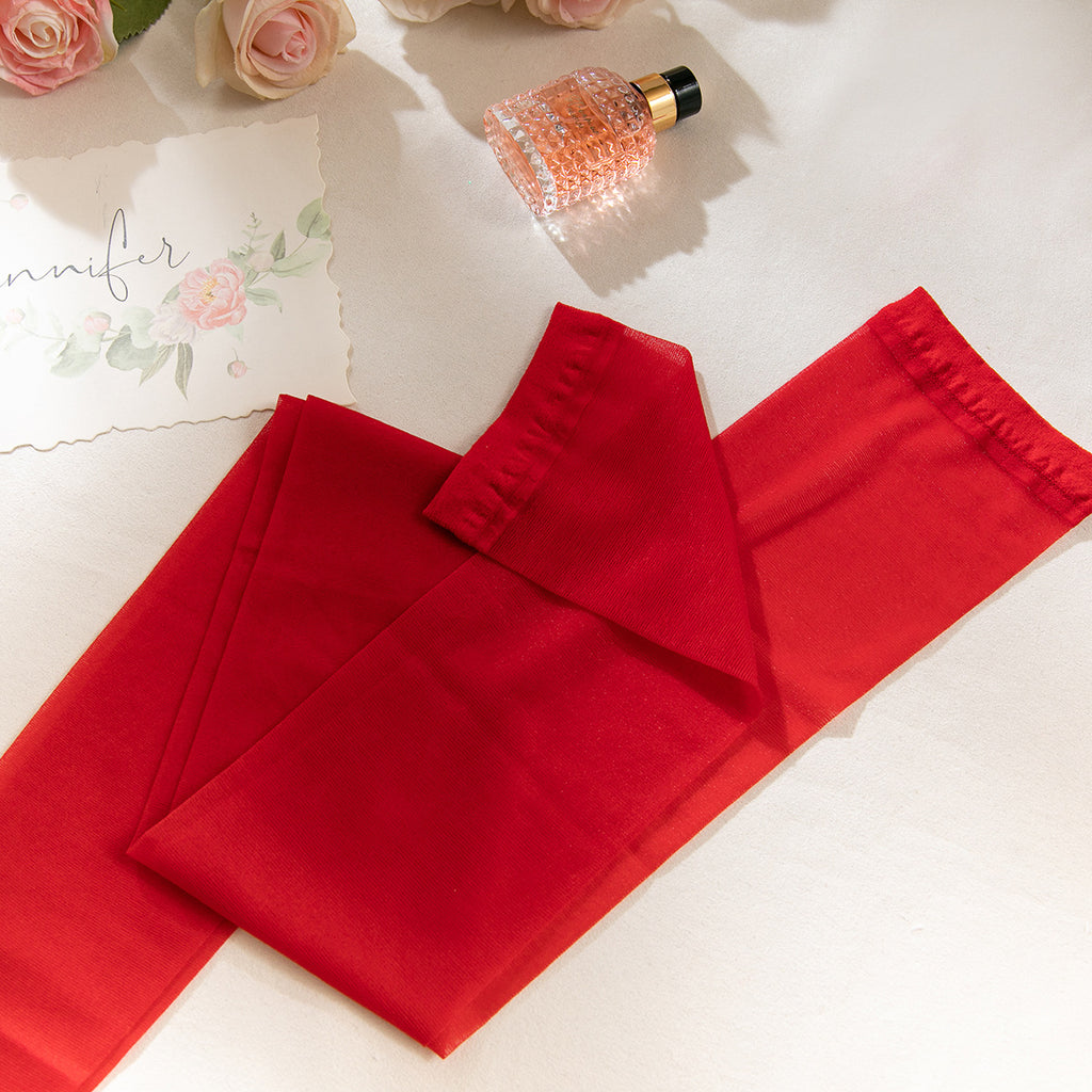 Heart Patch Mesh Bra Stocking Set - Red - 7